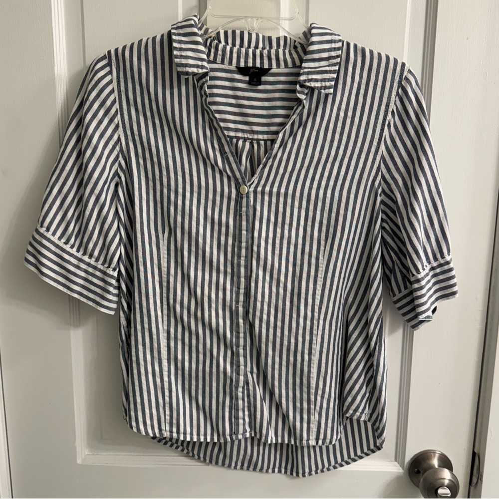 J. Crew Striped Cotton Button-Up Shirt